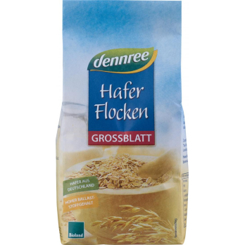 dennree Haferflocken Großblatt, 500 gr Packung
