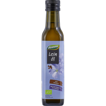 dennree Leinöl nativ, 250 ml Flasche