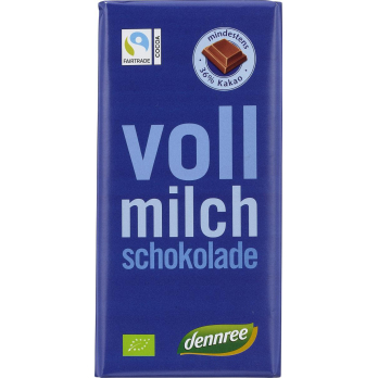 dennree Vollmilchschokolade, 100 gr Stück