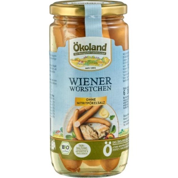 Ökoland Wiener Würstchen, 380 gr Glas (180 gr)