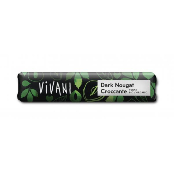 Vivani Dark Nougat Croccant Schokoriegel, 35 gr St