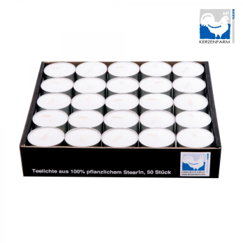 Kerzenfarm Stearinteelichter in Alu-Hülle, 50 St P