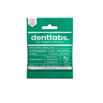 Denttabs Zahnputztabletten mit Fluorid, 125 St Tüt