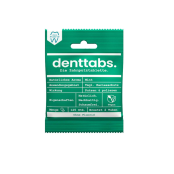 Denttabs Zahnputztabletten ohne Fluorid, 125 St Tü