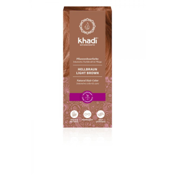 Khadi Pflanzenhaarfarbe Hellbraun, 100 gr Packung
