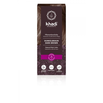 Khadi Pflanzenhaarfarbe Dunkelbraun, 100 gr Packun