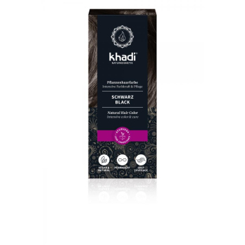 Khadi Pflanzenhaarfarbe Schwarz, 100 gr Packung