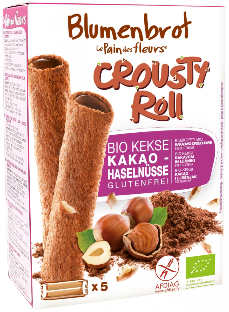 Blumenbrot Crousty Roll Kakao, 125 gr Packung -glu