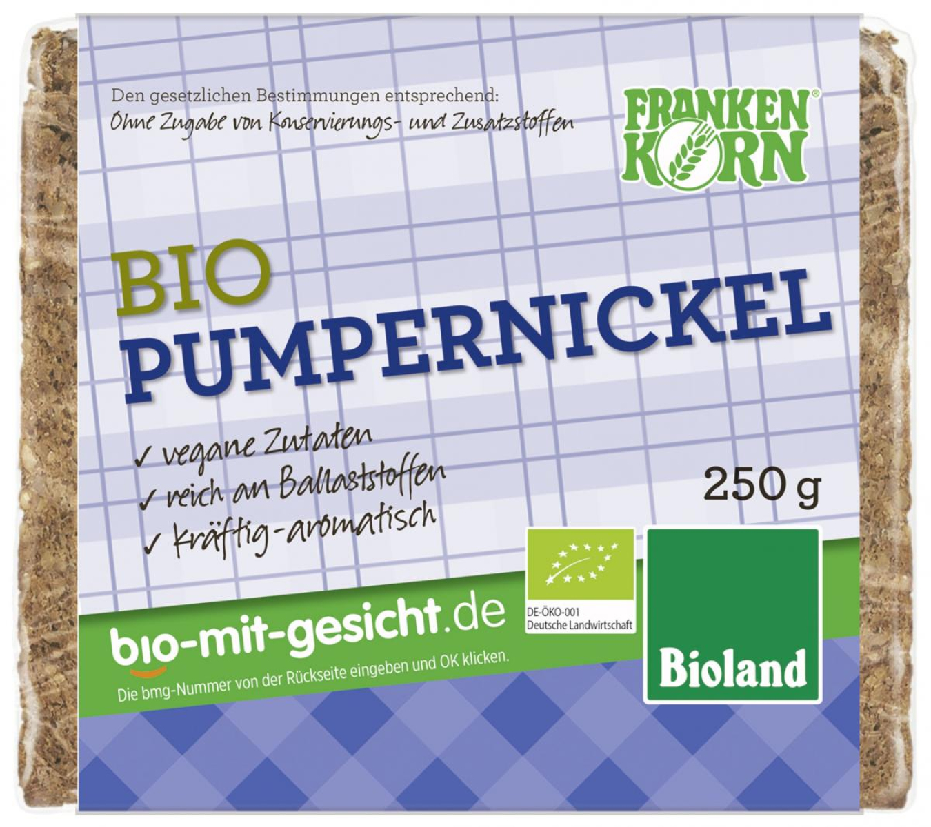 Frankenk Pumpernickel, 250 gr Packung