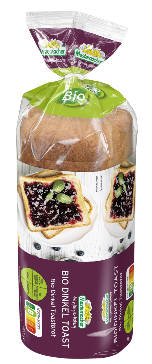 Mestemacher Dinkel Toastbrot, 400 gr Packung