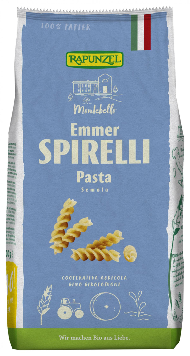 Rapunzel Emmer-Spirelli Semola, 500 gr Packung