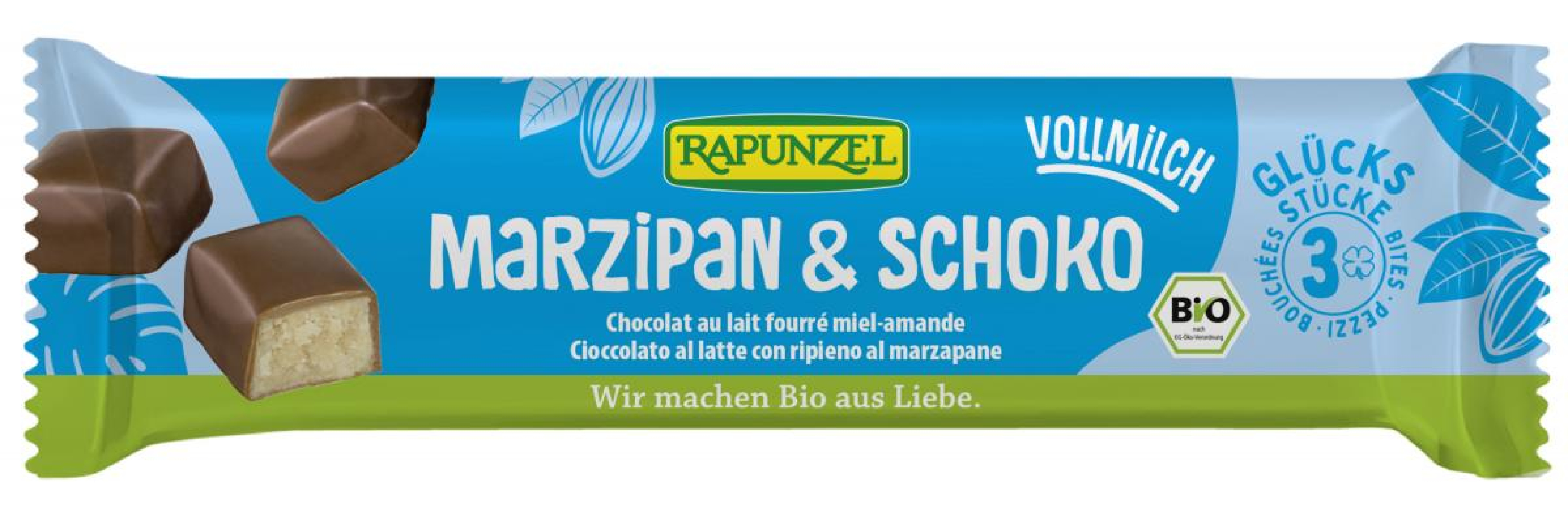 Rapunzel Marzipan-Happen Vollmilch, 50 gr Stück