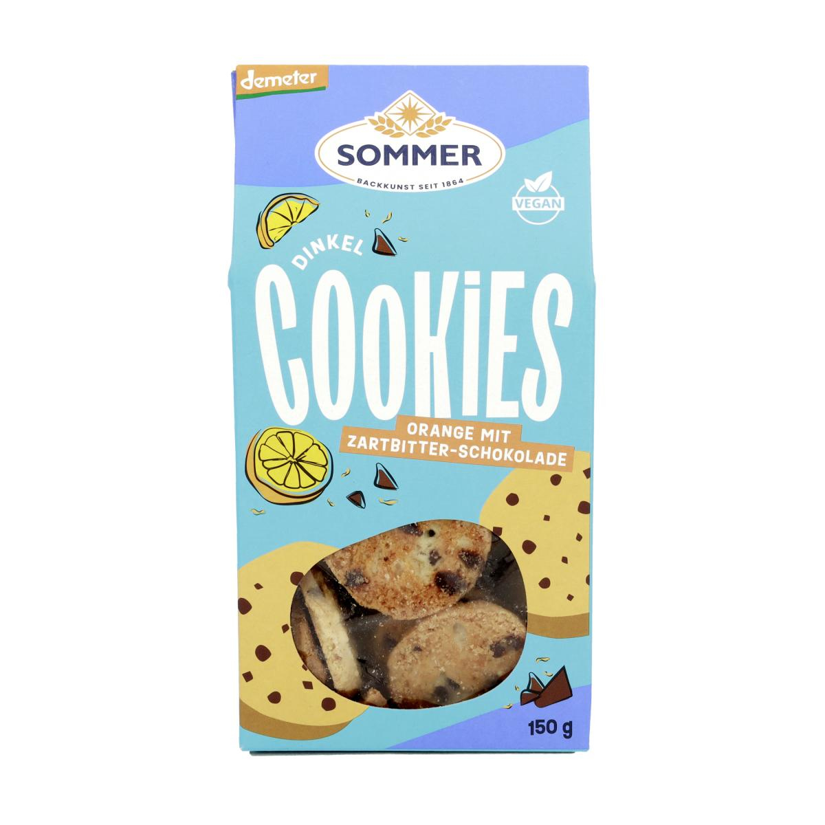 Sommer Dinkel Schoko-Orange Cookies, 150 gr Packun