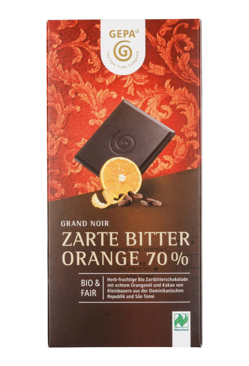 Gepa Grand Noir Zarte Bitter Orange 70%, 100 gr St