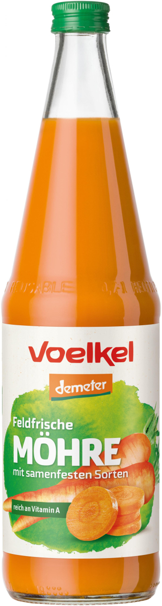 Voelkel Möhrensaft feldfrisch und samenfest, 0,7 l