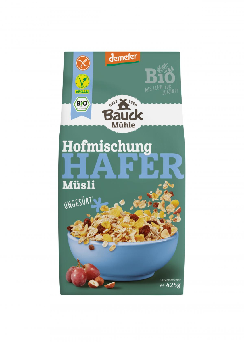 Bauckhof Hafer Müsli Hofmischung, glutenfrei 425g