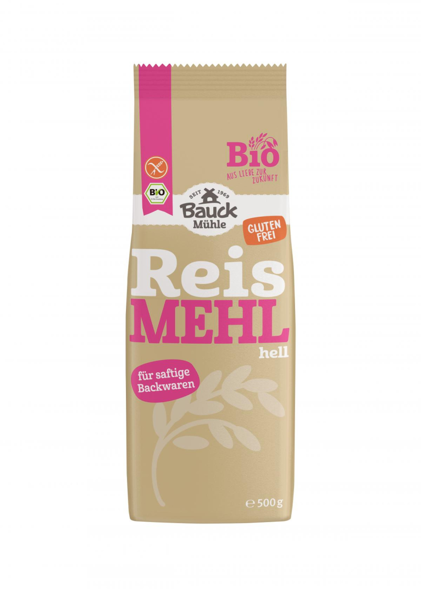 Bauck Hof Reismehl hell, 500g Packung -glutenfrei-