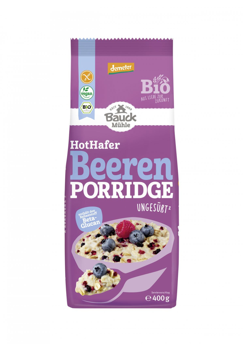 Bauck Hof Hot Hafer Beere, 400 gr Packung -glutenf
