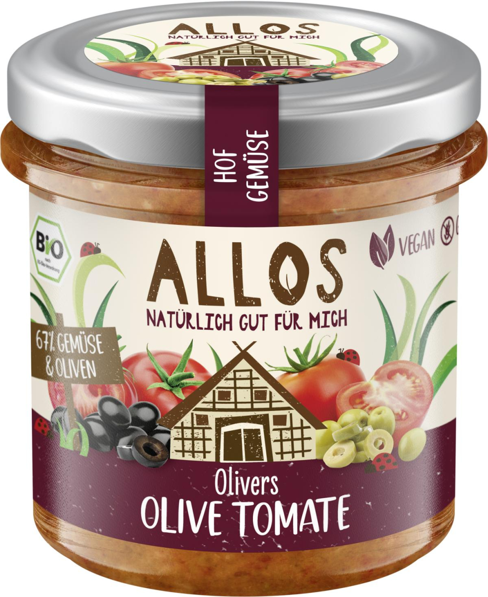 Allos Hof-Gemüse Olivers Tomate Olive, 135 gr Glas
