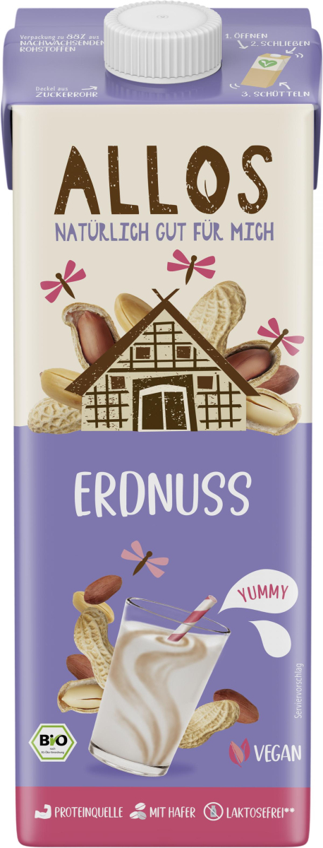 Allos Erdnuss Drink, 1 L Packung