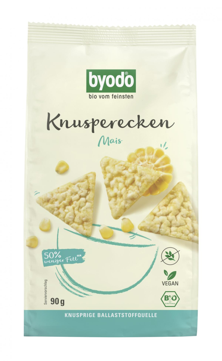 byodo Knusperecken Mais, 90 gr Packung -glutenfrei