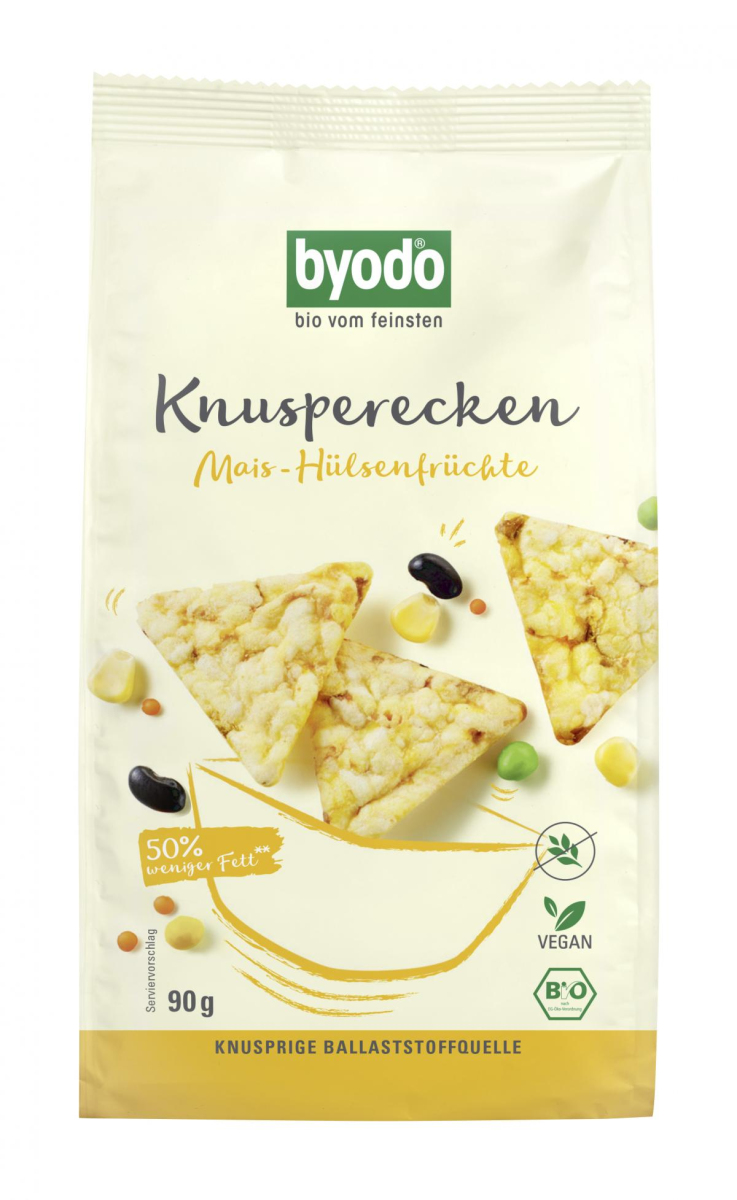 byodo Knusperecken Mais-Hülsenfrüchte, 90 gr Packu