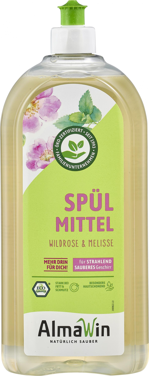 Alma Win Spülmittel Wildrose-Melisse, 1 ltr Flasch