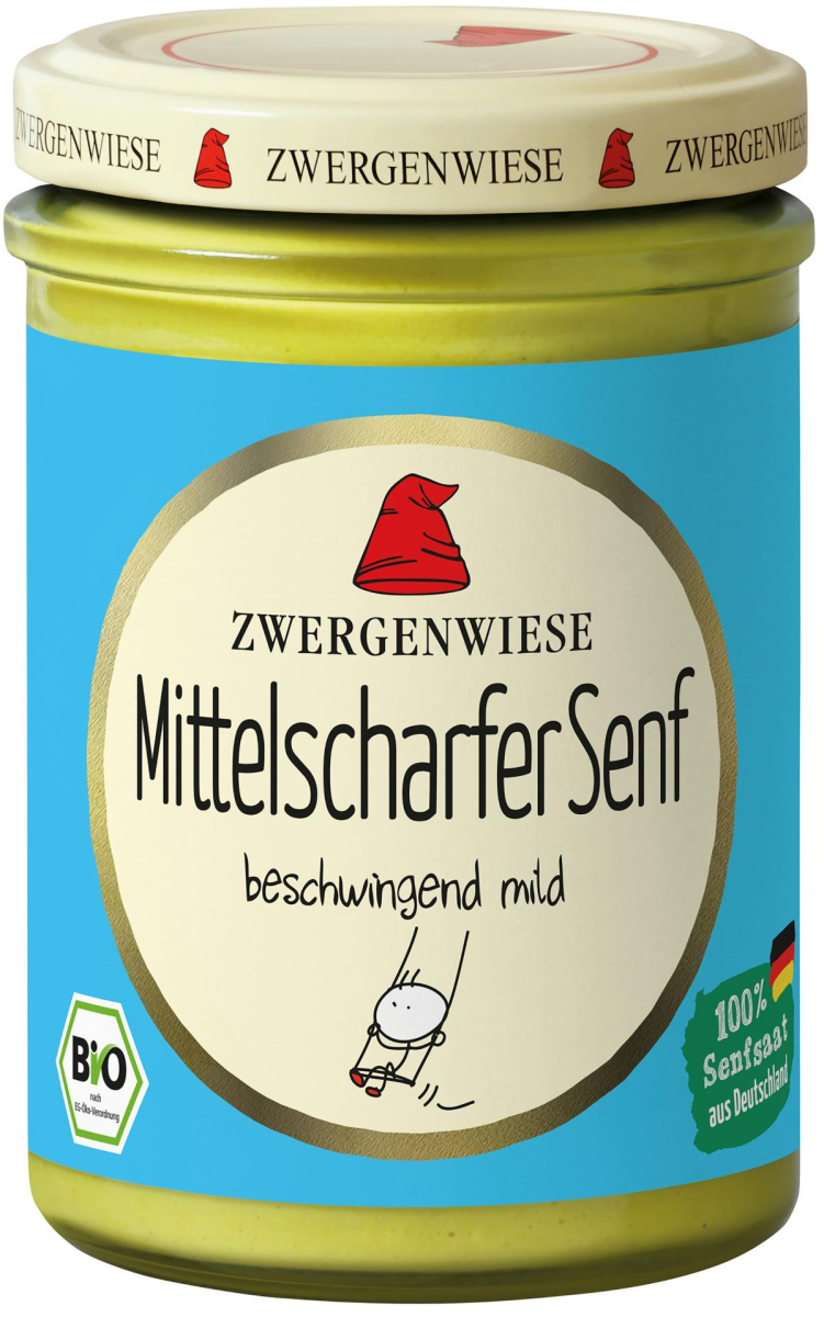 Zwergenwiese Mittelscharfer Senf, 160 ml Glas