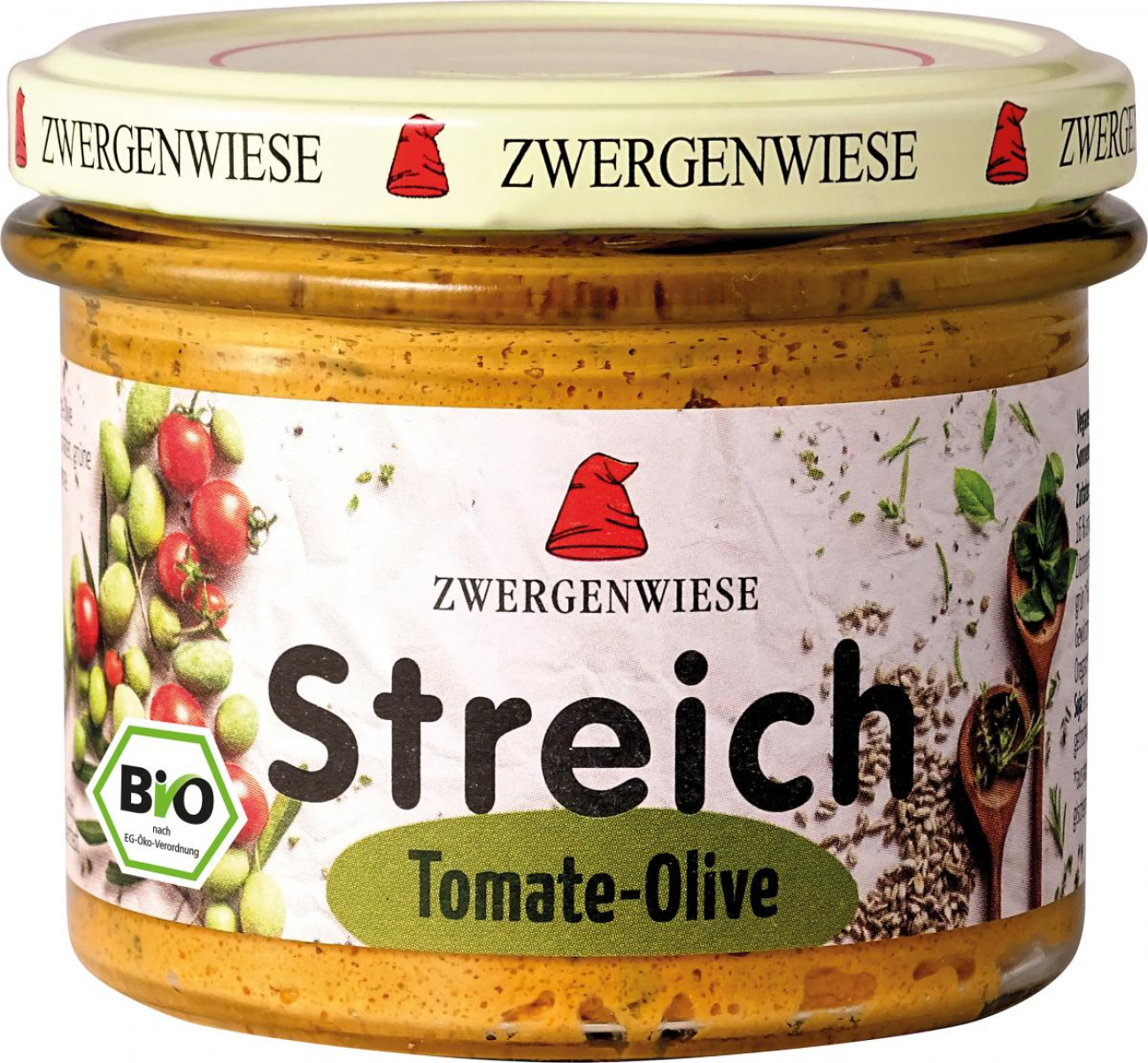 Zwergenwiese Tomate-Olive Streich, 180 gr Glas