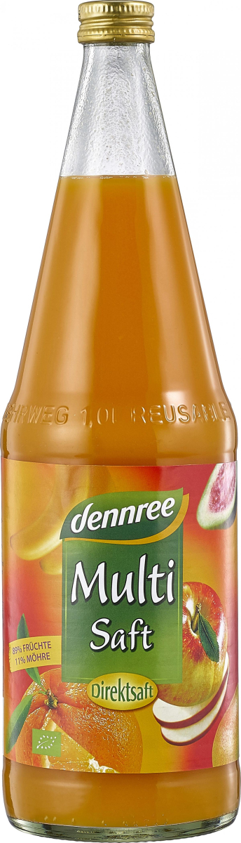 dennree Multifruchtsaft, 1 ltr Flasche