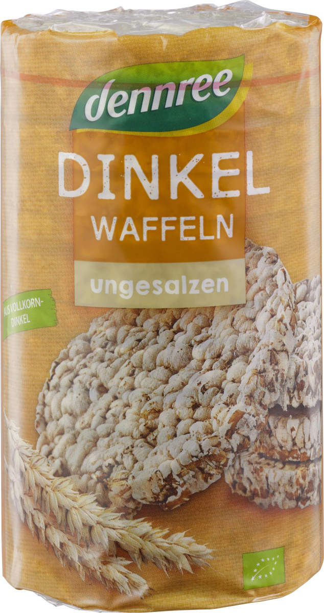 dennree Dinkelwaffeln ungesalzen, 100 gr Packung