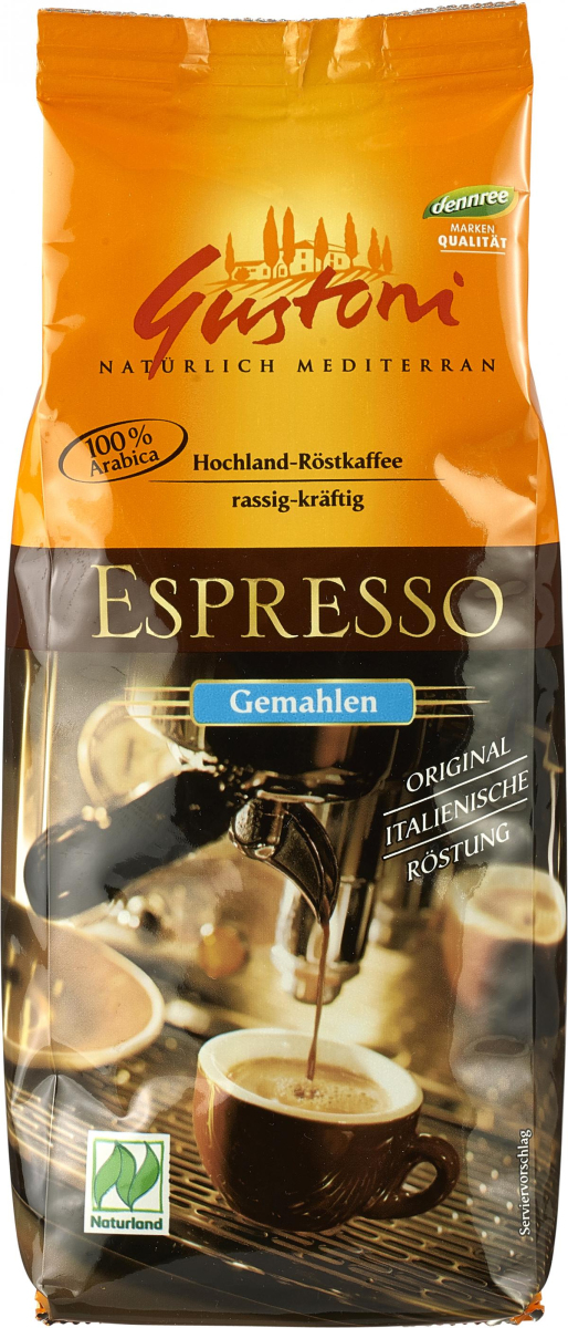Gustoni Espresso, gemahlen, 250 gr Packung