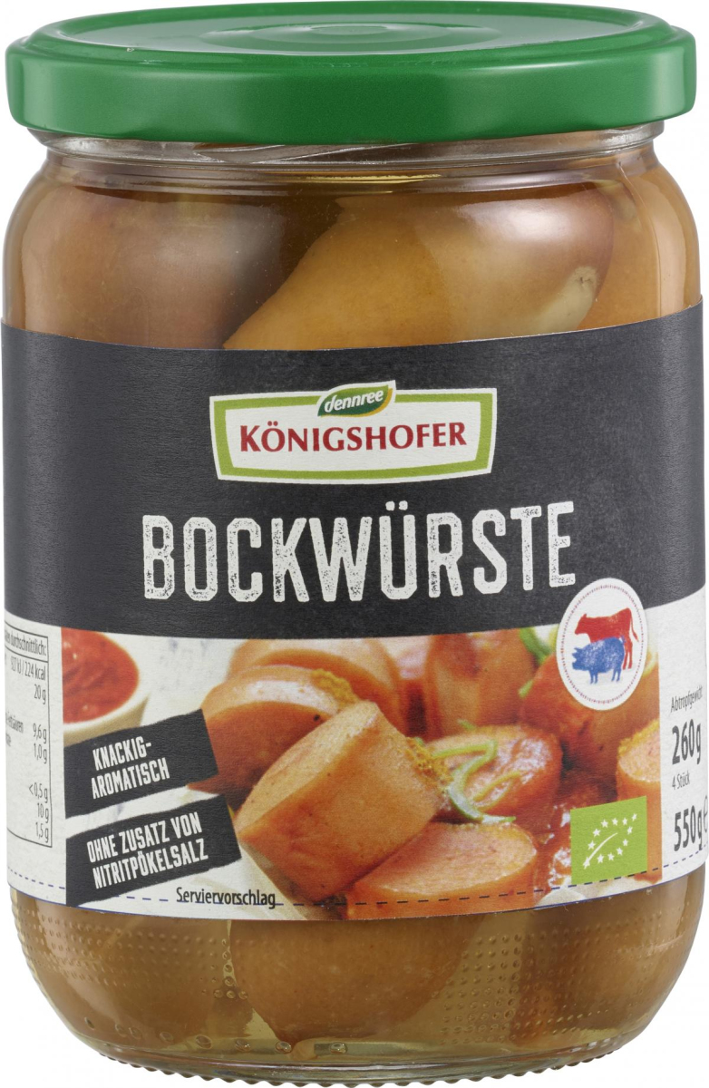 Königshofer Bockwürste, 540 g Glas (260 gr)