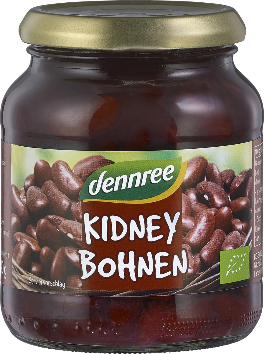 dennree Kidneybohnen, 360 gr Glas