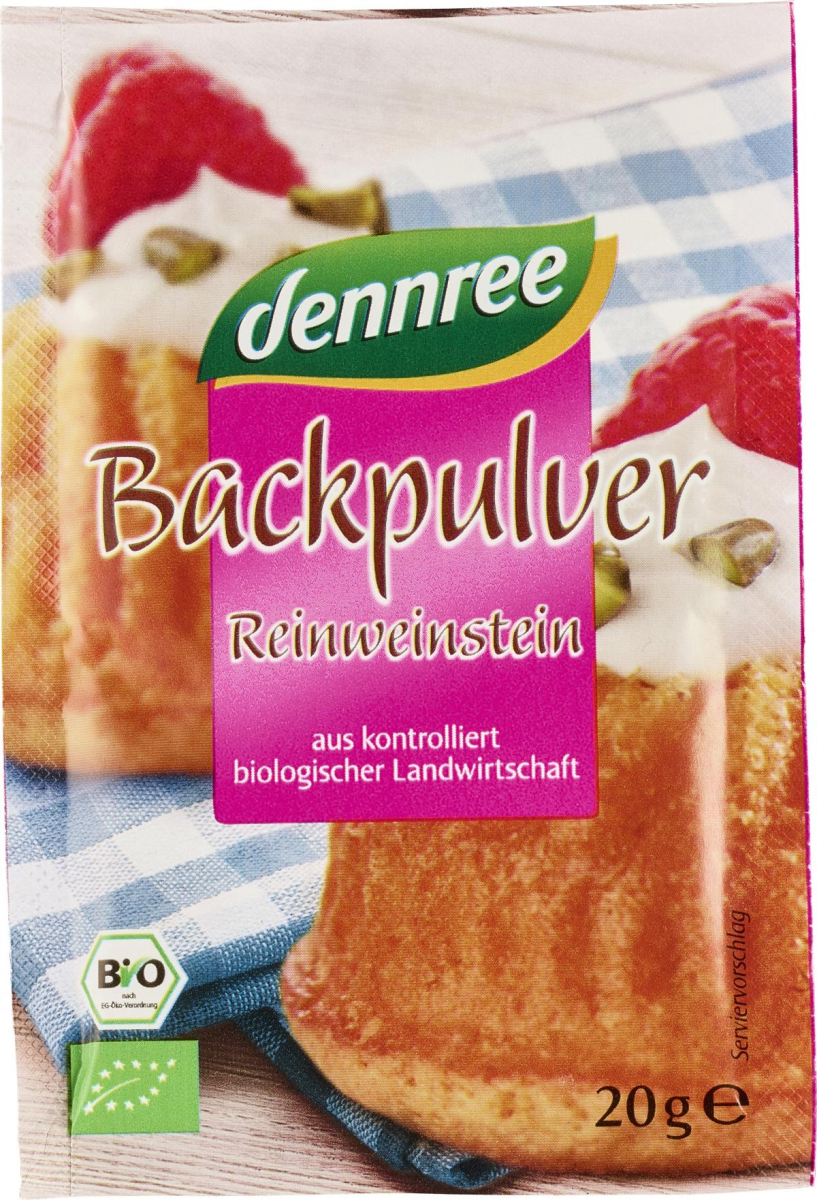 dennree Backpulver, 4 x20 gr, 80 gr Packung