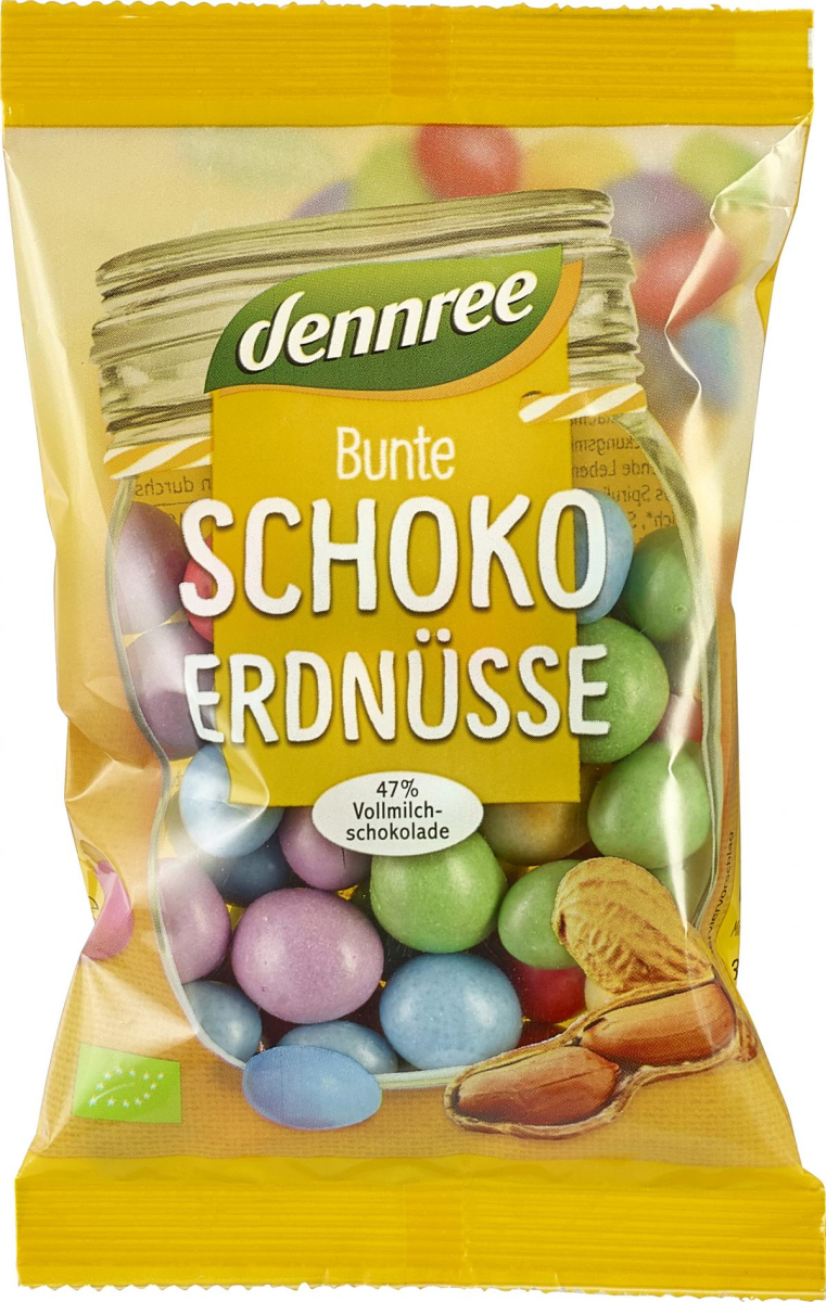 dennree Schoko Erdnüsse, 100 gr Packung