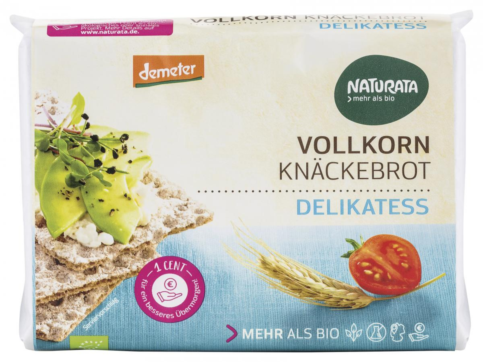 Naturata Delikatess Vollkorn-Knäckebrot, 250 gr Pa