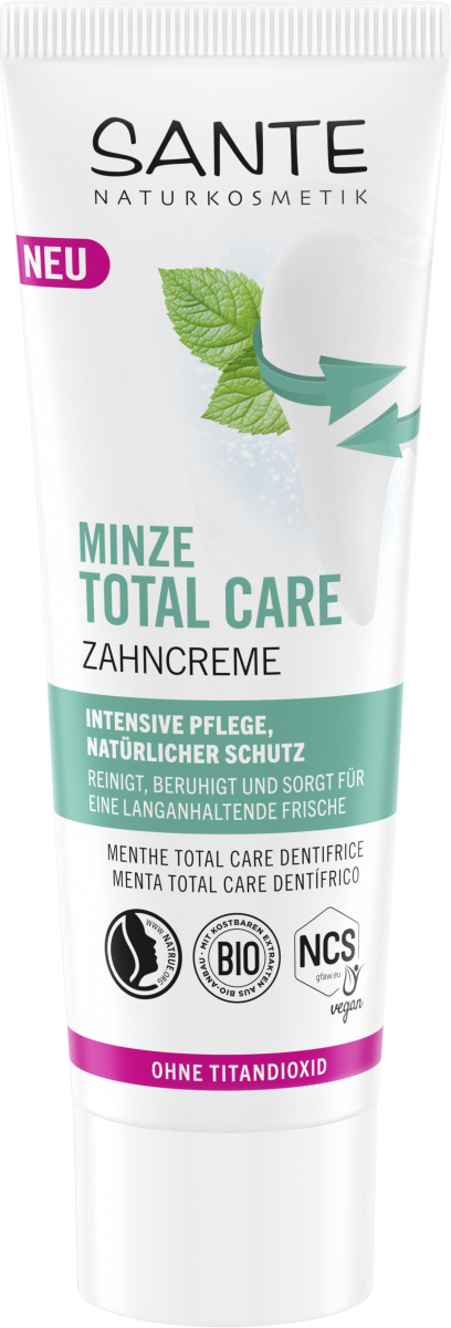 Sante Zahncreme Minze Total Care mit Fluorid, 75 m