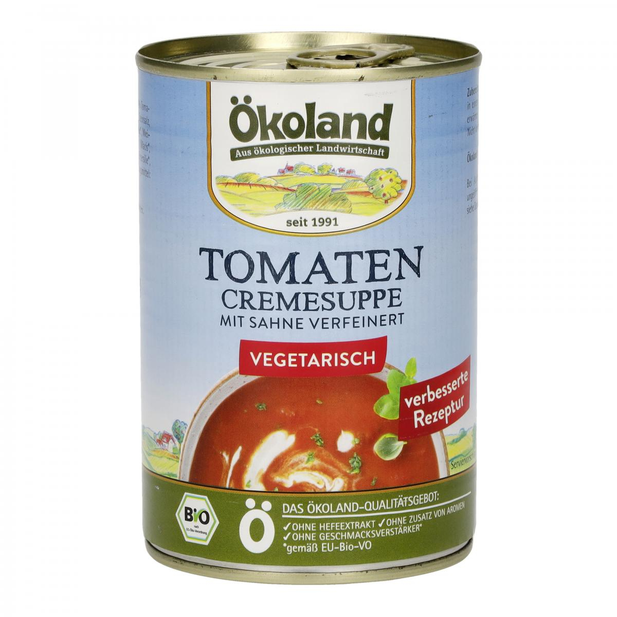 Ökoland Tomaten-Creme Suppe, 400 gr Dose
