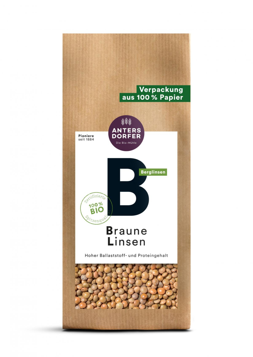 Antersdorfer Mühle Braune Linsen, 500 gr Packung