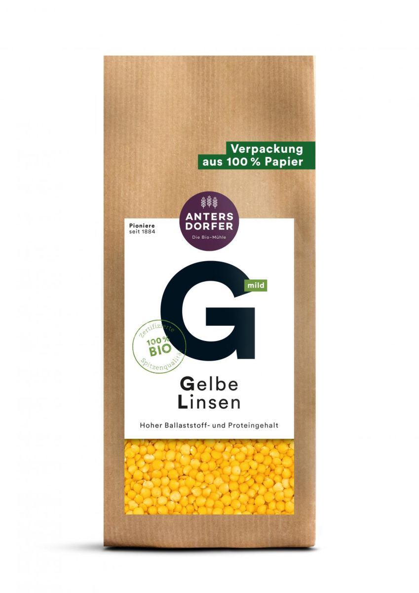 Antersdorfer Mühle Gelbe Linsen, 500 gr Packung