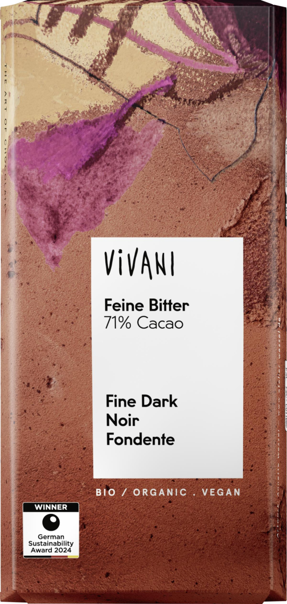 Vivani Feine Bitter 71% Cacao, 80 g Stück