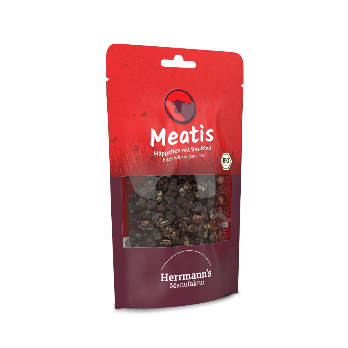 Herrmanns Hunde Snack Meatis Rind Hirse, 80 g Beu