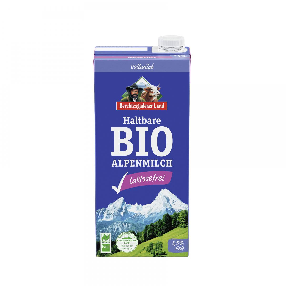 Berchtesg Lactosefreie Haltbare Alpenmilch, 1 ltr
