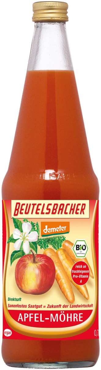 Beutelsbacher Apfel-Möhrensaft, 0,7 ltr Flasche