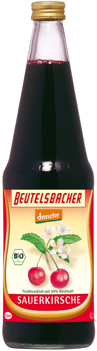 Beutelsbacher Sauerkirsche demeter, 0,7 ltr Flasch