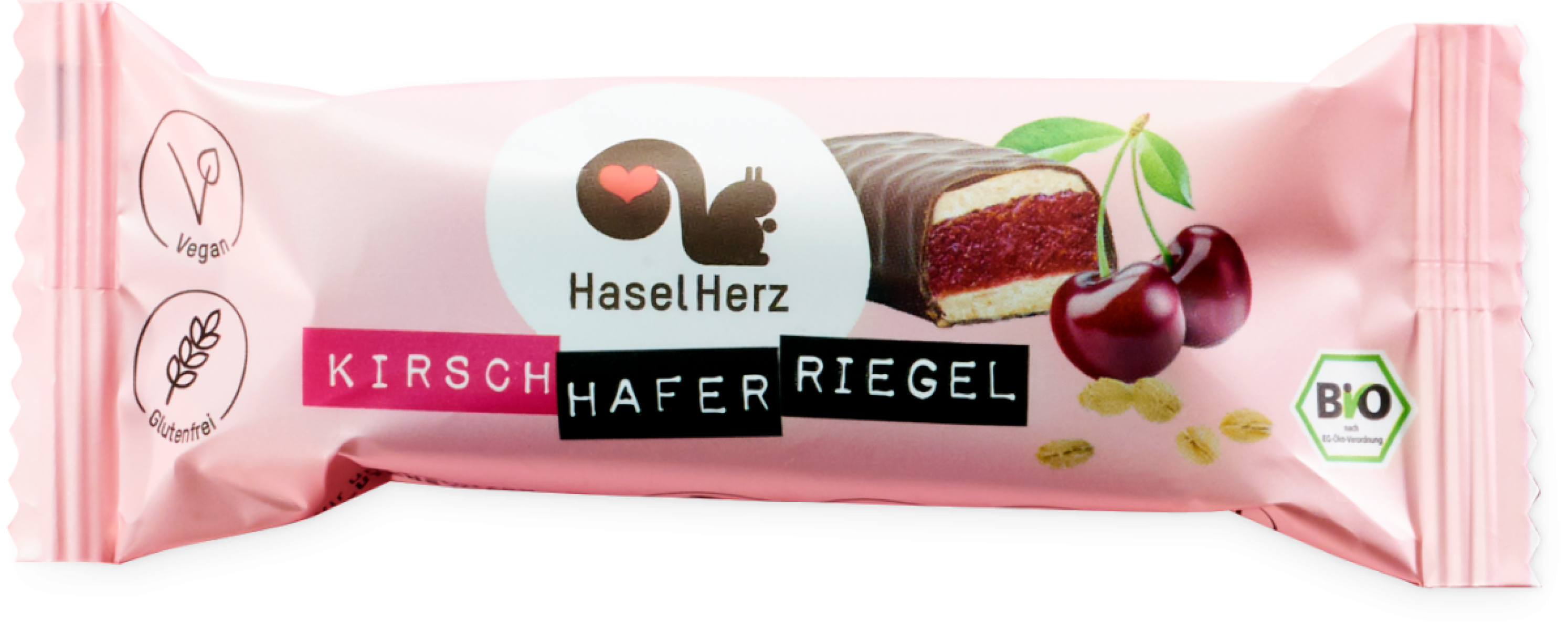 Haselherz Veganer Kirsch-Haferriegel mit Schokolad