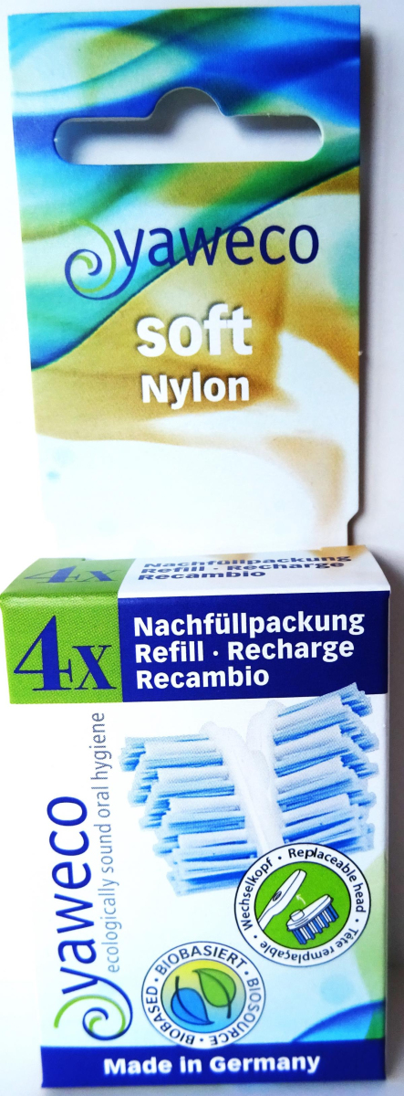 yaweco Zahnbürstenköpfe Nylon soft, 4 St Packung