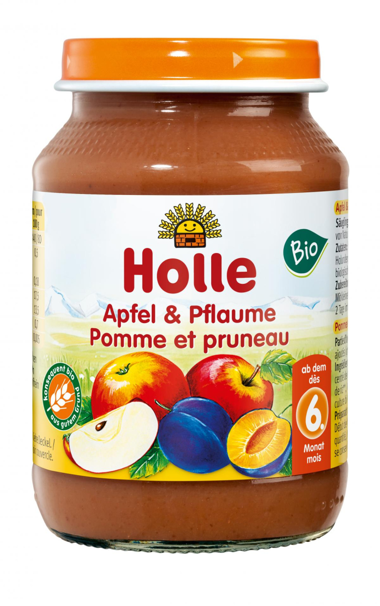 Holle Apfel & Pflaume, 190 gr Glas