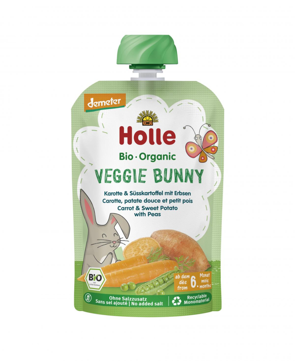 Holle Veggie Bunny Karotte & Süßkartoffel mit Erbs